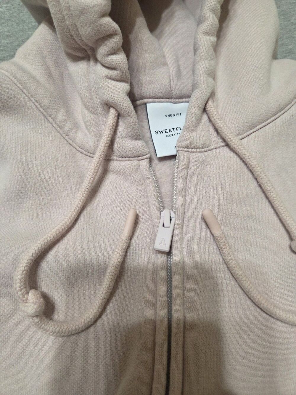 Aritzia Sweatfleece Cozy Fleece Snug Fit Zip Hoodie Bow Pink Women's S F14.5 - Picture 3 of 12